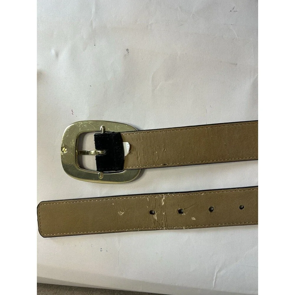Talbots Black Belt with Gold-Tone Buckle Size XS